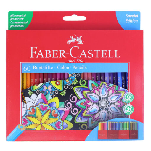 مداد رنگی 60 رنگ طرح گل جعبه مقوایی فابر کاستل Fabercastell