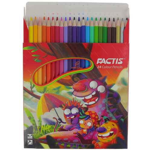 مداد رنگی 24 رنگ جعبه مقوایی طرح حیوانات عجیب فکتیس