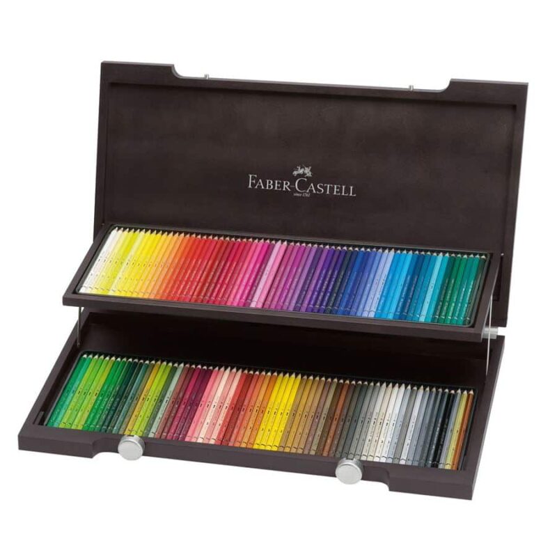 مداد رنگی 120 رنگ پلی کروموس جعبه چوبی فابرکاستل Fabercastell
