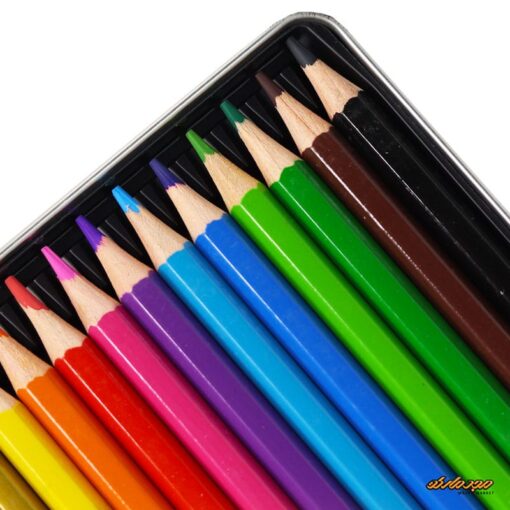 مداد رنگی 12 رنگ جعبه فلزی طرح زرافه پنتر Panter