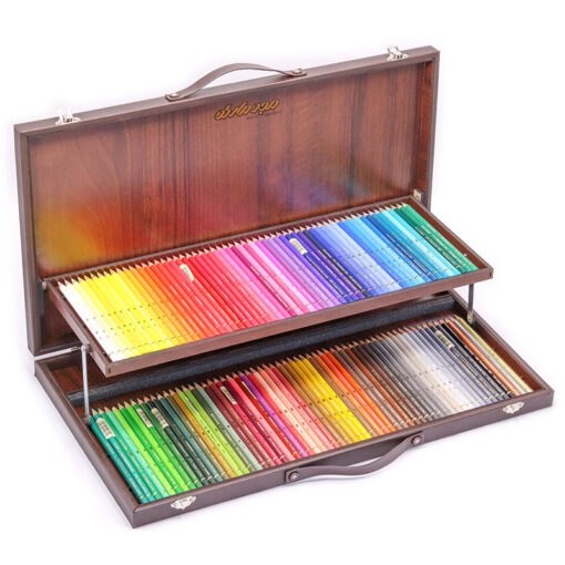 مداد رنگی 120 رنگ پلی کروم فابرکاستل جعبه چوبی قهوه ای Fabercastell