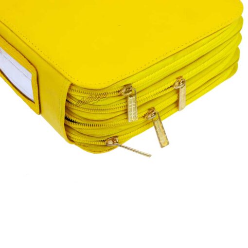 کیف مداد رنگی 120 رنگ 4 زیپ زرد میکلانژ
