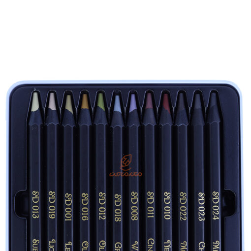 مداد رنگی 12 رنگ جعبه فلزی Dark Skin ام کیو Mq