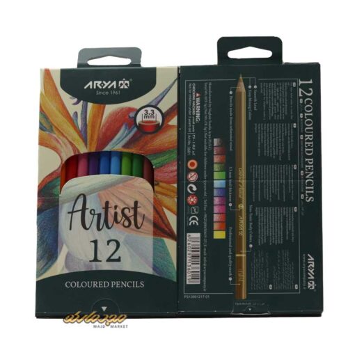 مداد رنگی 12 رنگ جعبه مقوایی آرتیست آریا