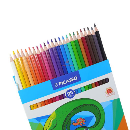 مداد رنگی 24 رنگ جعبه مقوایی طرح سوسمار پیکاسو Picasso