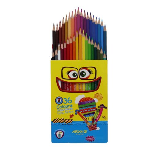 مداد رنگی 36 رنگ جعبه مقوایی آریا