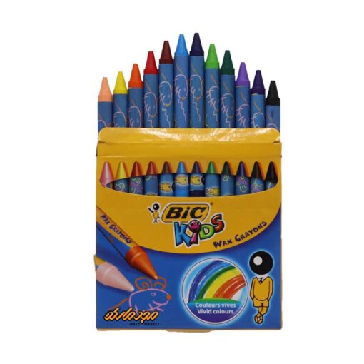 مداد شمعی 12 رنگ کیدز بیک