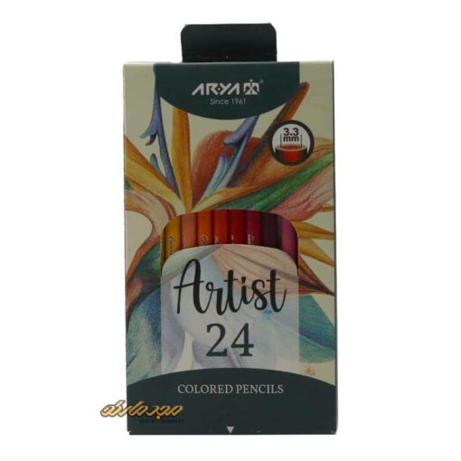 مداد رنگی 24 رنگ جعبه مقوایی آرتیست آریا