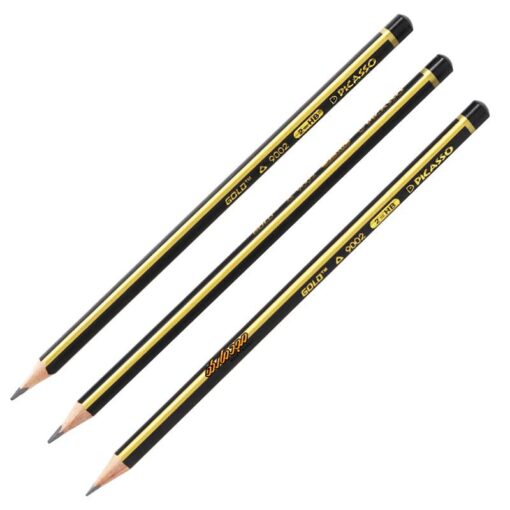 مداد مشکی 3 گوش بدنه طلایی پیکاسو