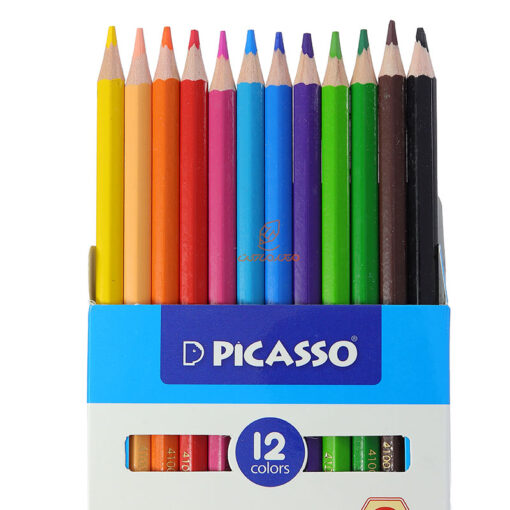 مداد رنگی 12 رنگ جعبه مقوایی طرح آدم فضایی پیکاسو Picasso