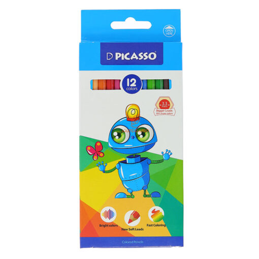 مداد رنگی 12 رنگ جعبه مقوایی طرح آدم فضایی پیکاسو Picasso