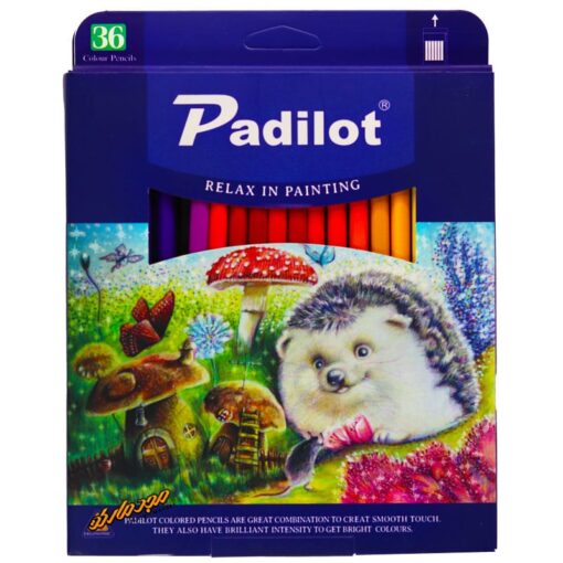 مداد رنگی 12 رنگ جعبه مقوایی طرح پاندا و پروانه پادیلوت Padilot