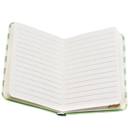 دفترچه یادداشت 130 برگ لاکچری Nb683 طرح راه راه سبز پاپکو