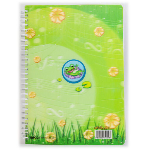 دفتر نقاشی 100 برگ سه بعدی سبز طرح قورباغه پاپکو 622