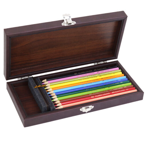 جعبه چوبی مداد رنگی 12 رنگ رزا