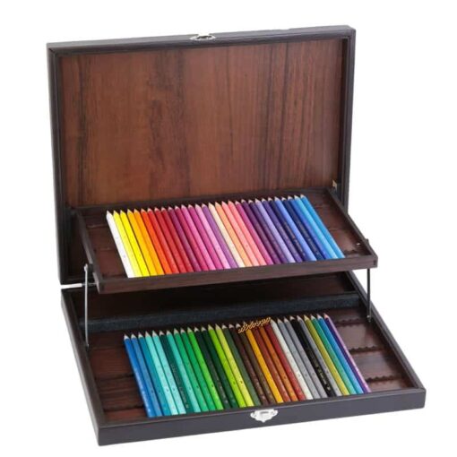 جعبه چوبی مداد رنگی 72 رنگ رزا