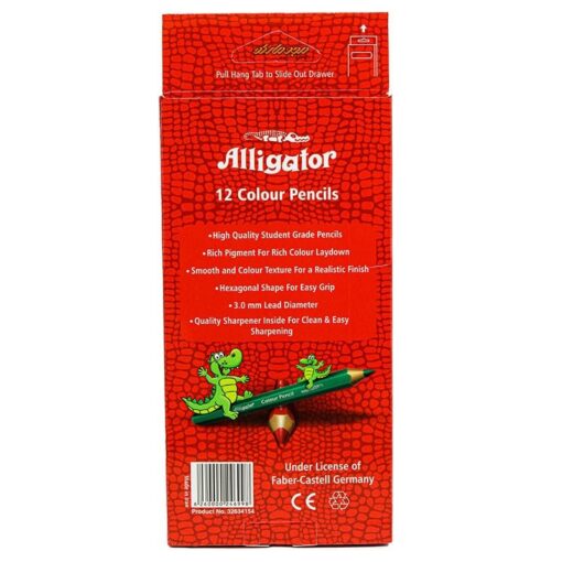 مداد رنگی 12 رنگ جعبه مقوایی الیگیتور Aligator