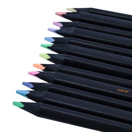 مداد رنگی 12 رنگ پاستلی نئون فابر کاستل مدل بلک ادیشن Fabercastell