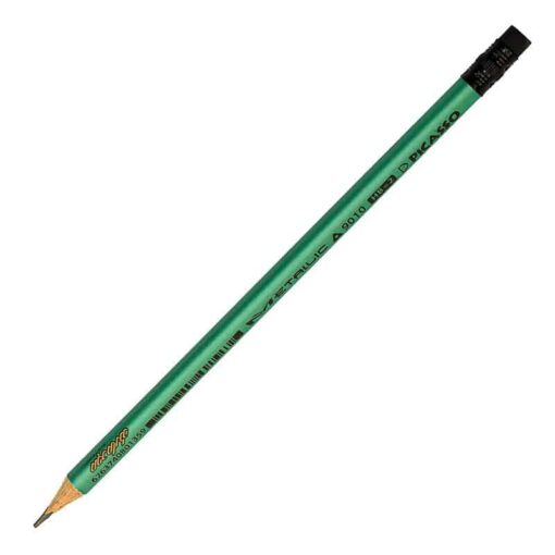 مداد مشکی 3 گوش سبز متالیک پیکاسو
