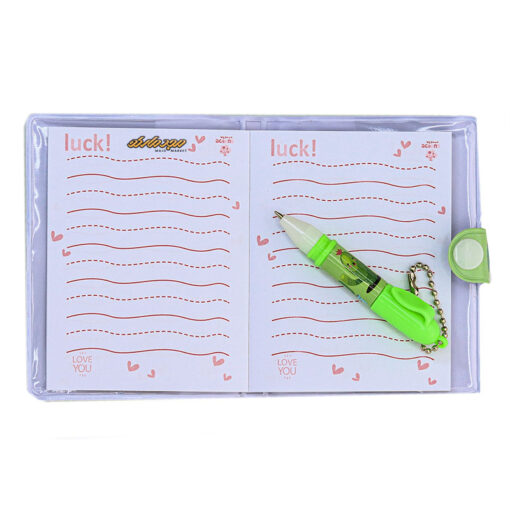 دفترچه یادداشت فانتزی همراه با خودکار سبز طرح کاکتوس