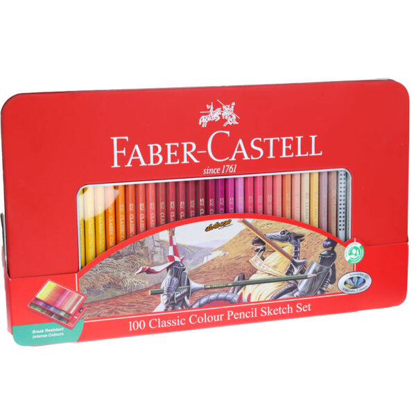 مداد رنگی 100 رنگ جعبه فلزی کلاسیک فابر کاستل FABERCASTELL