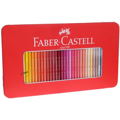 مداد رنگی آبرنگی 100 رنگ جعبه فلزی کلاسیک فابر کاستل Fabercastell