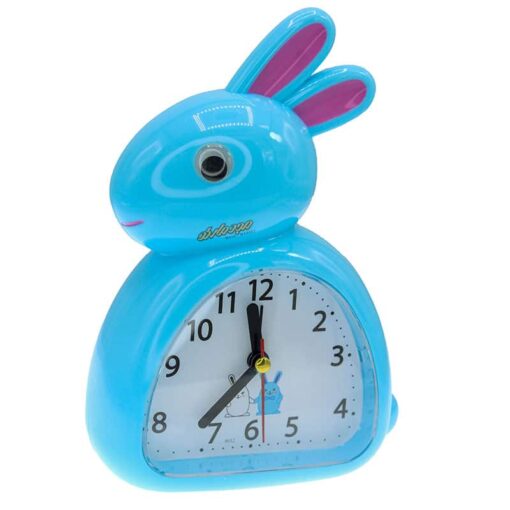 ساعت رومیزی زنگ دار آبی طرح خرگوش