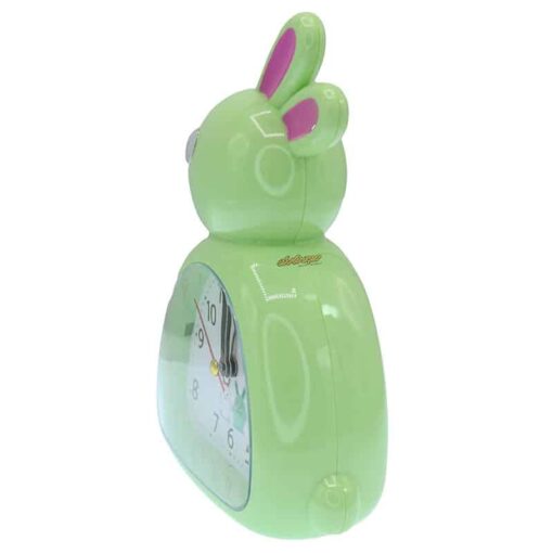 ساعت رومیزی زنگ دار سبز طرح خرگوش
