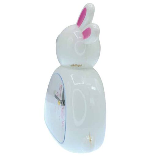 ساعت رومیزی زنگ دار سفید طرح خرگوش