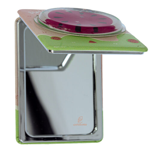 آینه مستطیلی جیبی (آرایشی) فانتزی طرح برجسته هندوانه صورتی 065