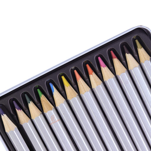 مداد رنگی 12 رنگ جعبه فلزی تخت طرح برج ساعت آرتیست اسکای Sky