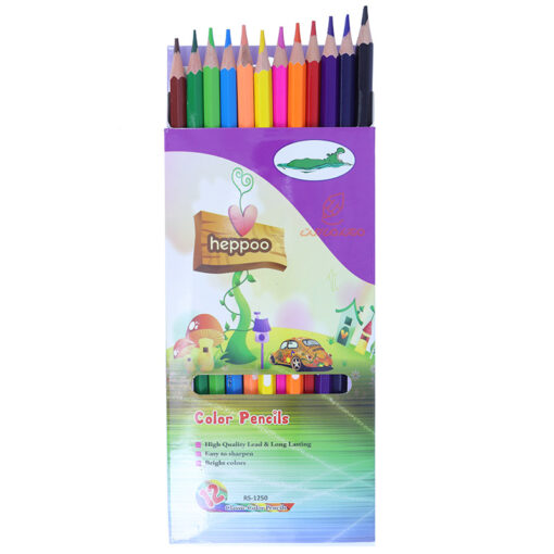 مداد رنگی 12 رنگ جعبه مقوایی طرح فولوکس هپو Heppoo