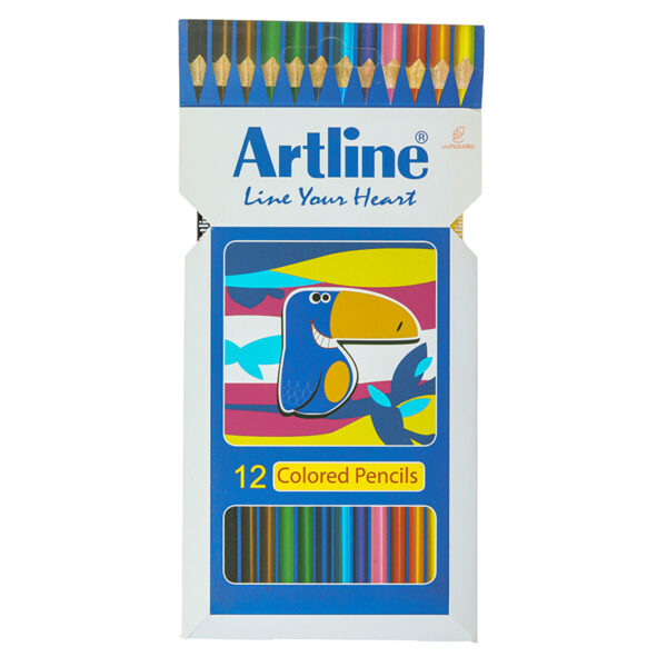 مداد رنگی 12 رنگ جعبه مقوایی طرح کلاغ آرت لاین ARTLINE