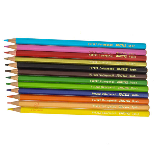 مداد رنگی 12 رنگ جعبه مقوایی طرح قایق ران فکتیس Factis