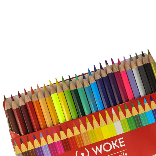 مداد رنگی 24 رنگ جعبه مقوایی طرح بچه ها ووک Woke