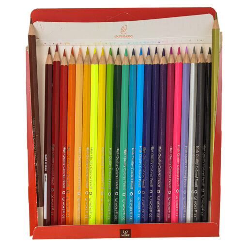 مداد رنگی 24 رنگ جعبه مقوایی طرح بچه ها ووک Woke