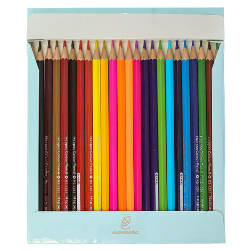 مداد رنگی 24 رنگ جعبه مقوایی طرح زندگی هپو Heppoo
