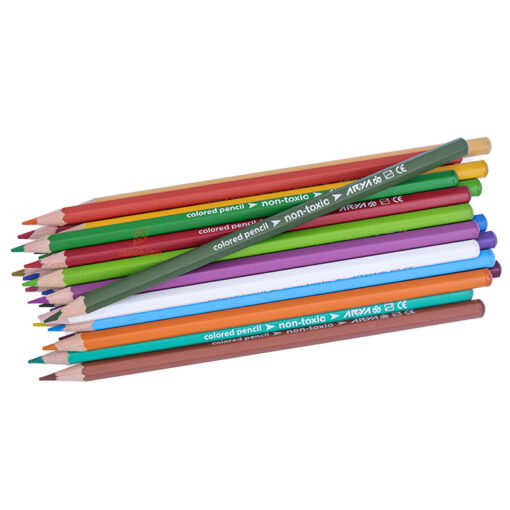 مداد رنگی 24 رنگ لوله ای طرح طوفان آریا Arya