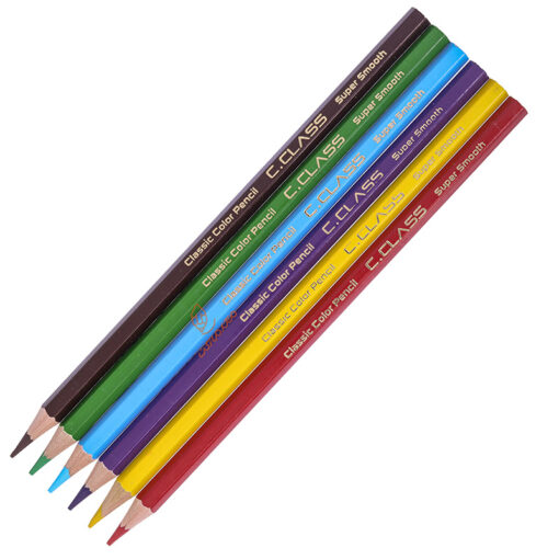 مداد رنگی 6 رنگ جعبه مقوایی طرح زرافه سی کلاس C.class