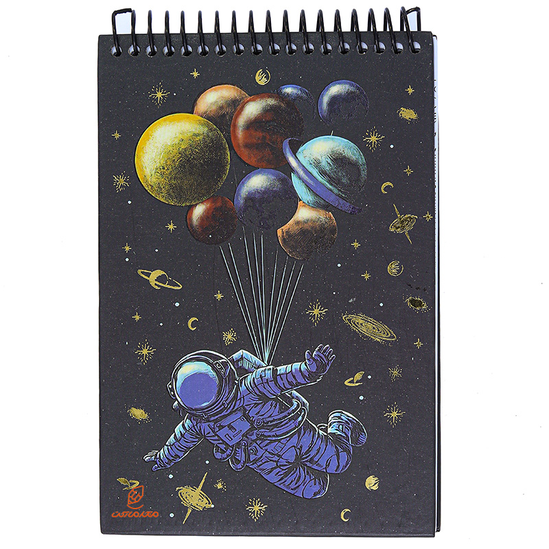 دفترچه یادداشت سیمی کد 3500 طرح فضانورد و سیاره ها کینگ King