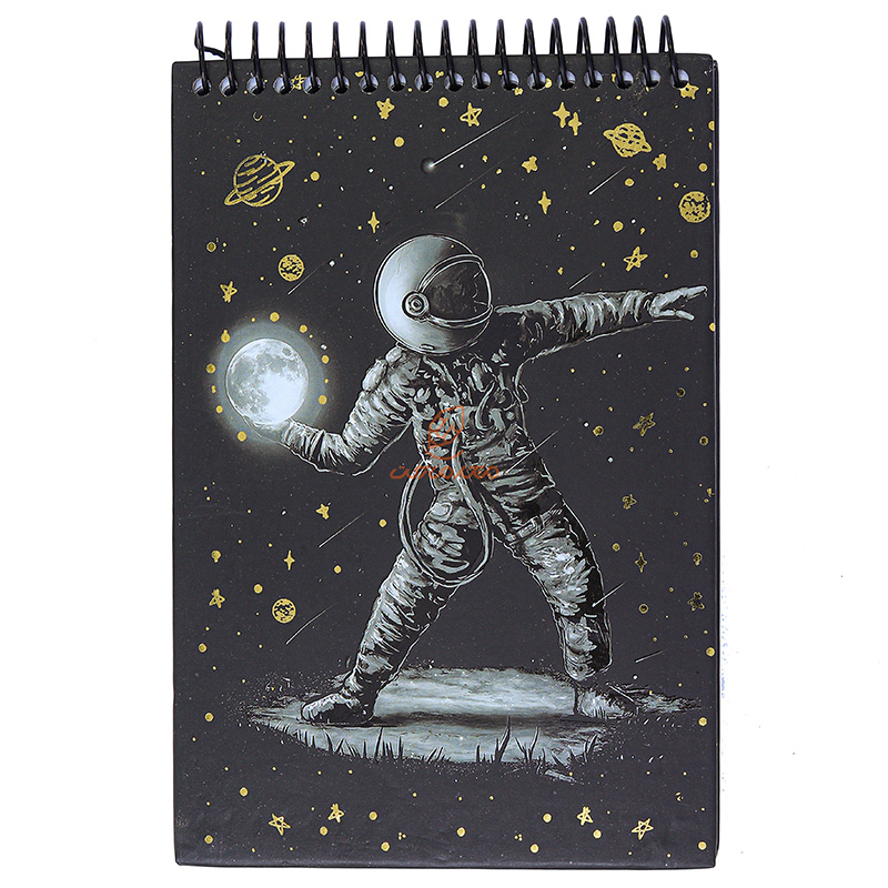 دفترچه یادداشت سیمی کد 3500 طرح فضانورد و ماه کینگ King