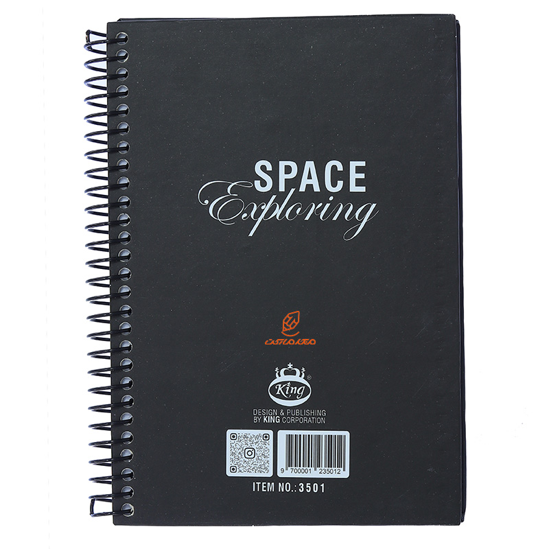 دفترچه یادداشت سیمی کد 3501 طرح فضانورد خوابیده کینگ King