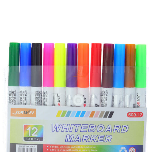 ست رنگی ماژیک وایت برد قلمی 12 رنگ کد 600 Jiawei