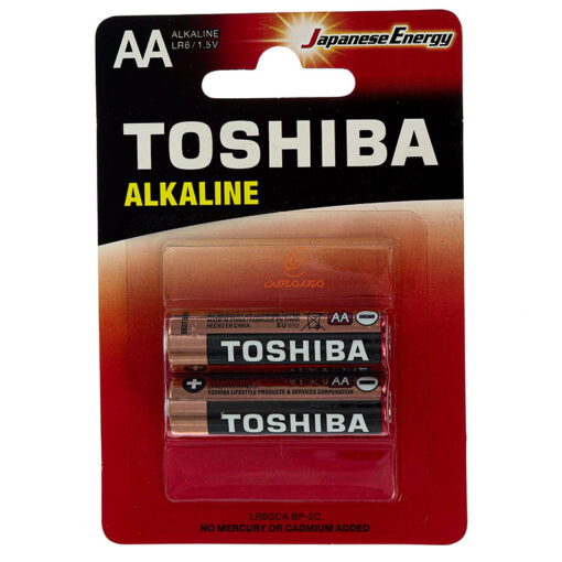 باتری قلمی آلکالاین 2 عددی قرمز توشیبا Toshiba