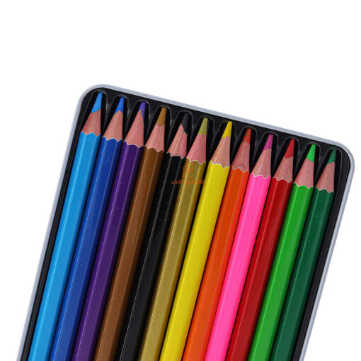 مداد رنگی 12 رنگ جعبه فلزی طرح زرافه ام کیو Mq