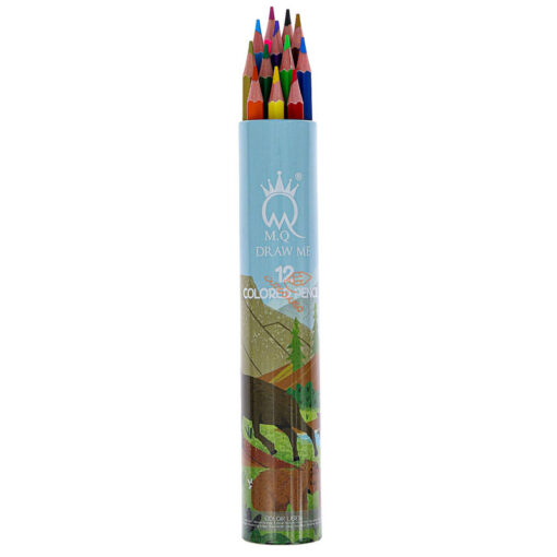 مداد رنگی 12 رنگ لوله ای طرح حیوانات جنگل ام کیو Mq