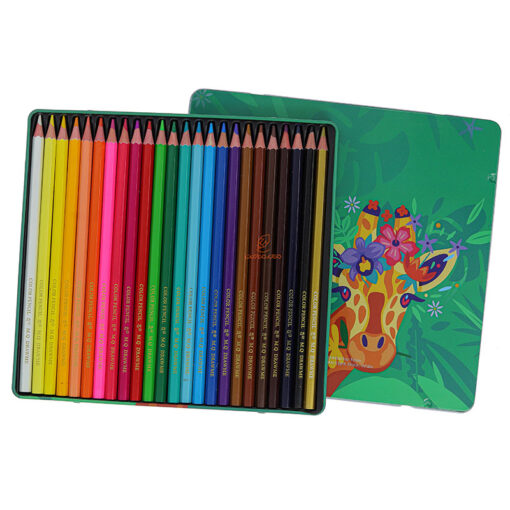 مداد رنگی 24 رنگ جعبه فلزی طرح زرافه ام کیو Mq