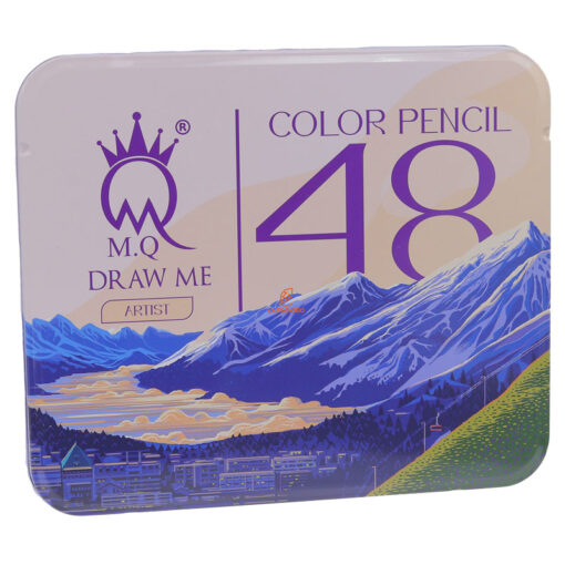 مداد رنگی 48 رنگ آرتیست جعبه فلزی طرح کوهستان ام کیو Mq