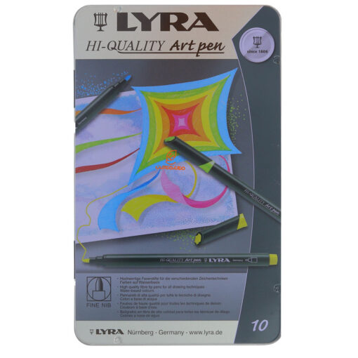 ماژیک طراحی حرفه ای 10 رنگ مدل Art Pen لیرا Lyra