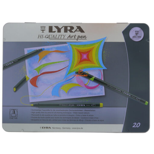 ماژیک طراحی حرفه ای 20 رنگ مدل Art Pen لیرا Lyra